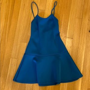 Teal Nasty Gal Fit-and-Flare Mini Dress